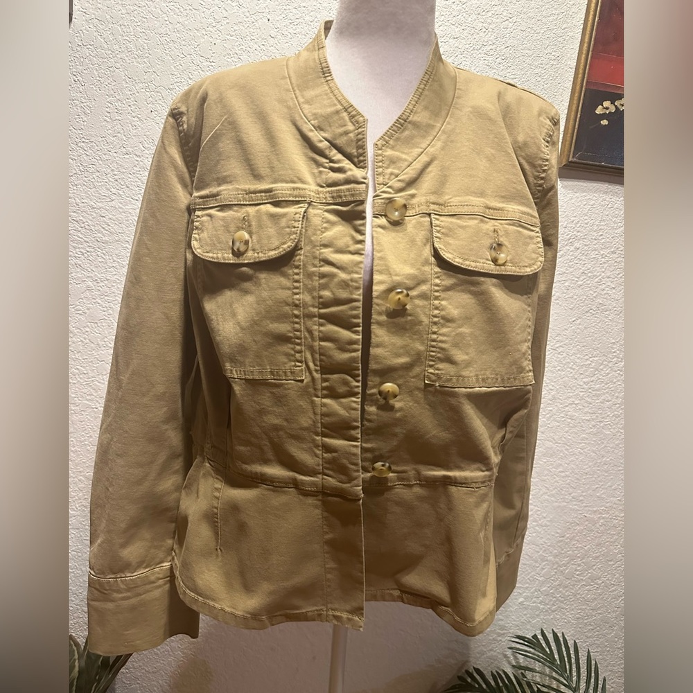 CAbi Khaki Utility Button-Front Jacket